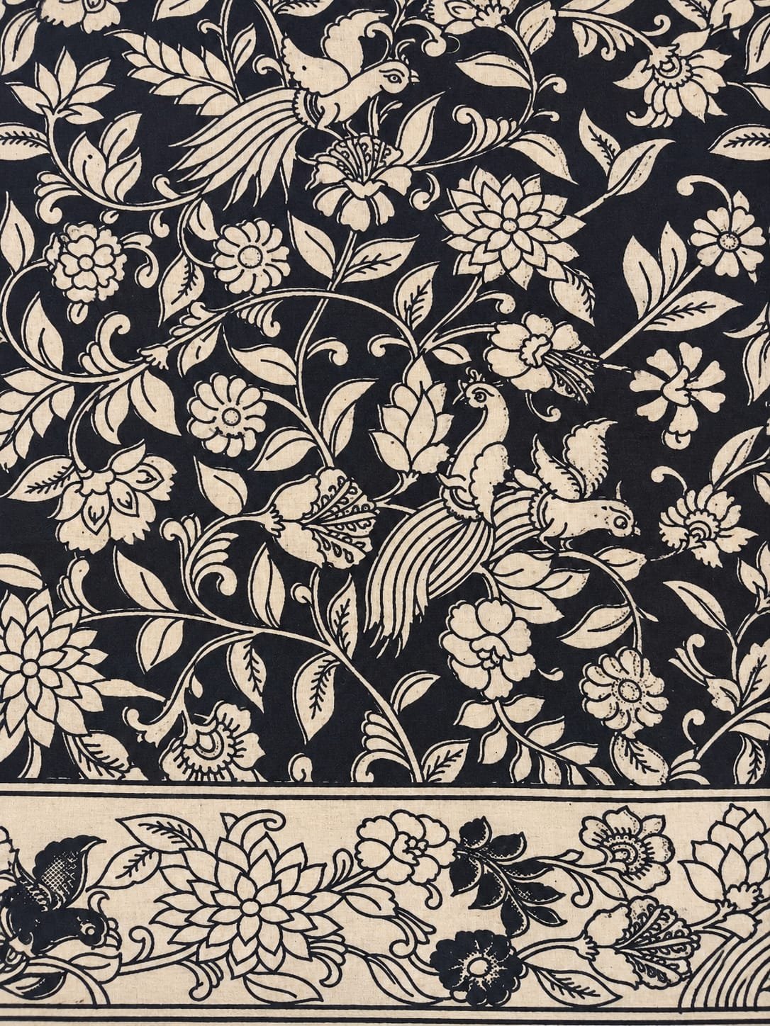 Home kalamkari pure cotton salwar material black top
