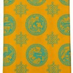 kalamkari pure cotton salwar material mustard yellow shawl