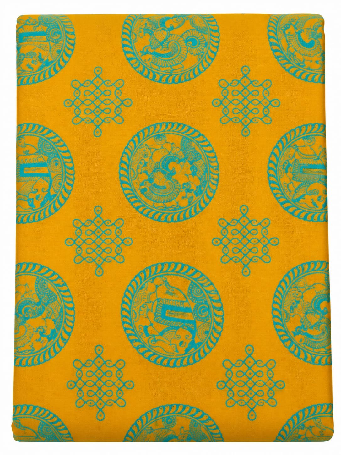 kalamkari pure cotton salwar material mustard yellow shawl