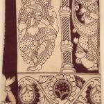 kalamkari pure cotton salwar material mustard yellow top
