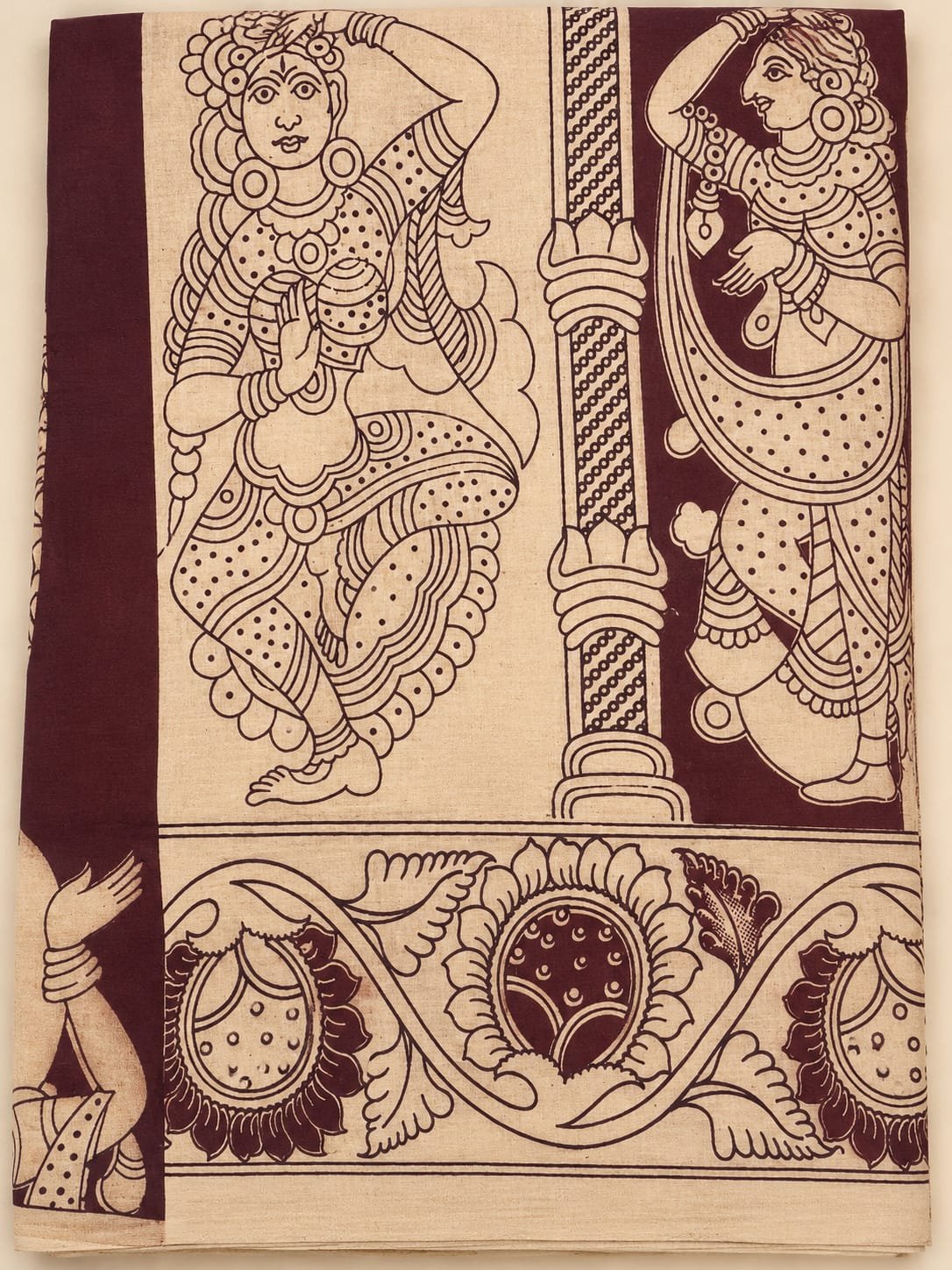 kalamkari pure cotton salwar material mustard yellow top