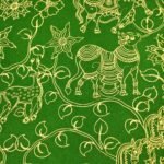 kalamkari pure cotton salwar material peacock design green shawl